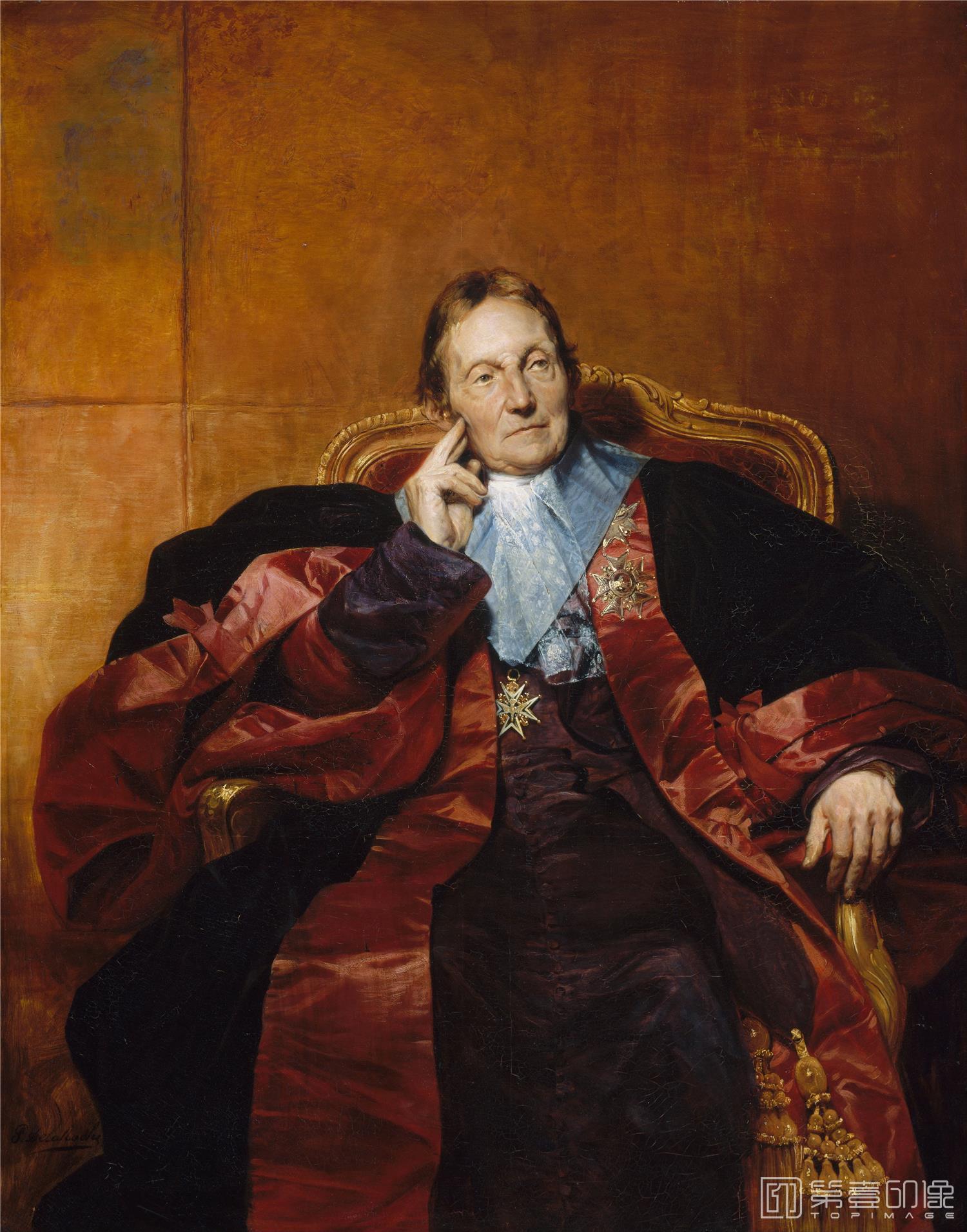 油画-美国波士顿美术馆-Hippolyte Delaroche Marquis de Pastoret。-053